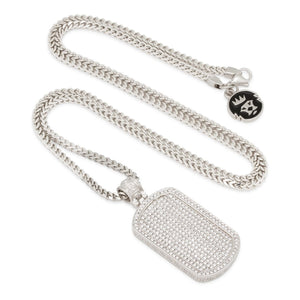 【King Ice】☆日本未入荷☆ICED DOG TAG NECKLACE 2.4\" Iced Tag Necklace | Dog Tag Jewelry | King Ice